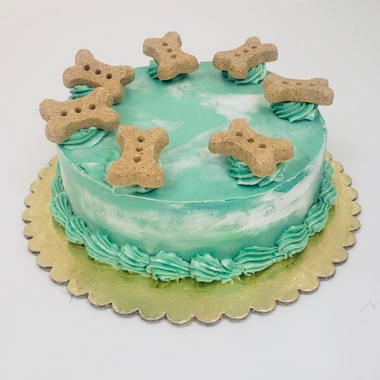 Blue single layered pup cake