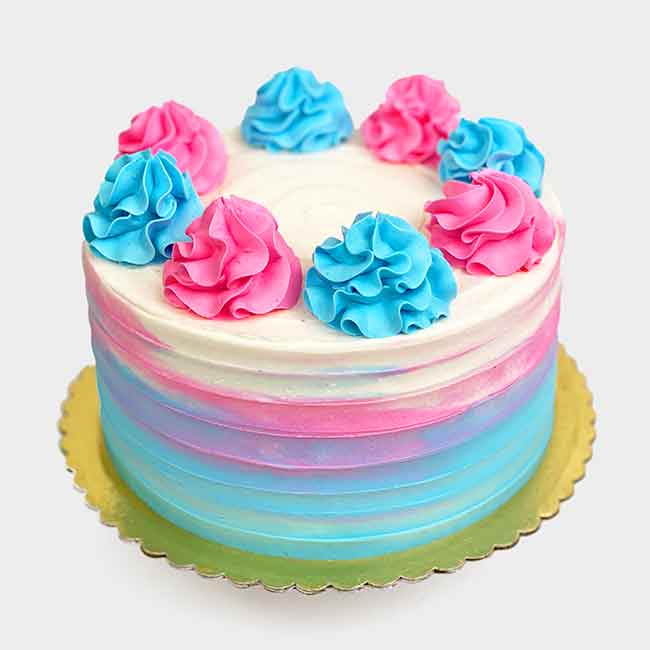 Gender Reveal Rosette Cake