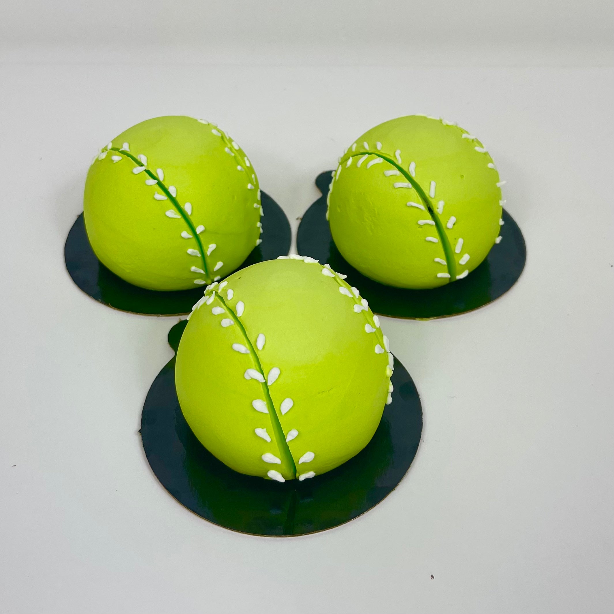 Three Tennis Ball Cupcakes