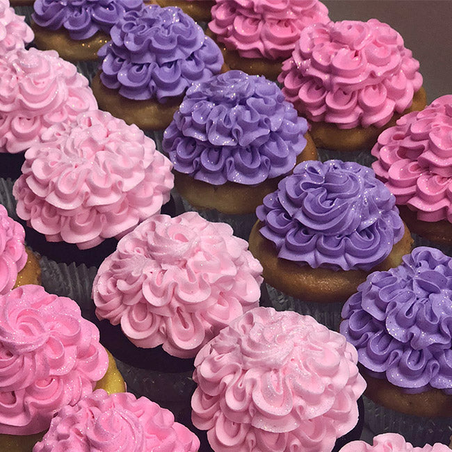 Pink and purple Fancy Swirl Cupcakes