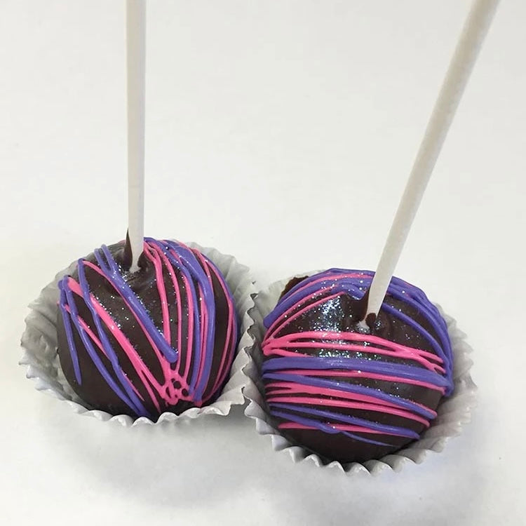 Chocolate Cake Pops with Drizzle