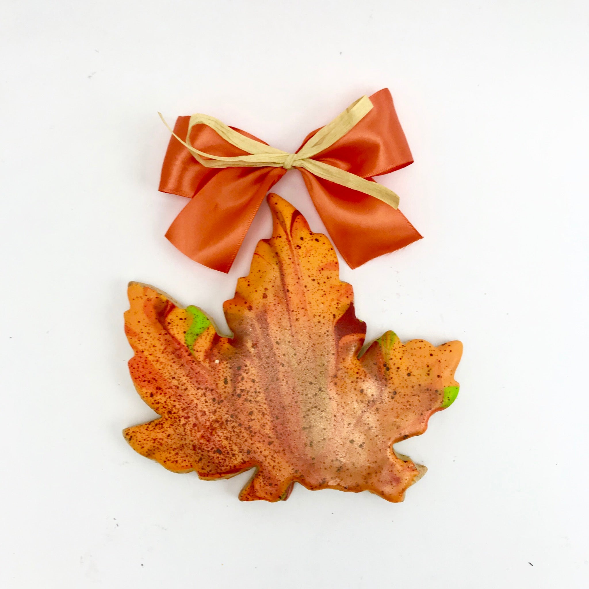 Maple Leaf Sugar Cookie with ribbons