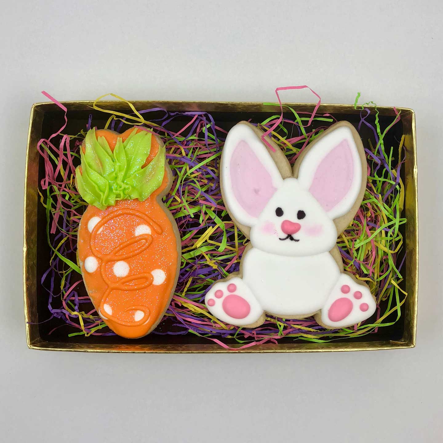 Bunny and Carrot Cookies in a box