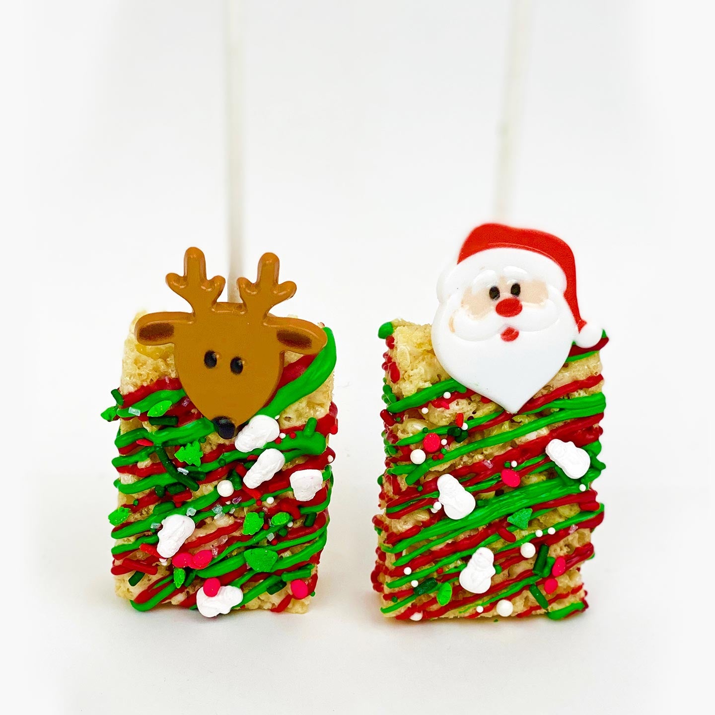 Reindeer and Santa Rice Krispy Treats Lolly