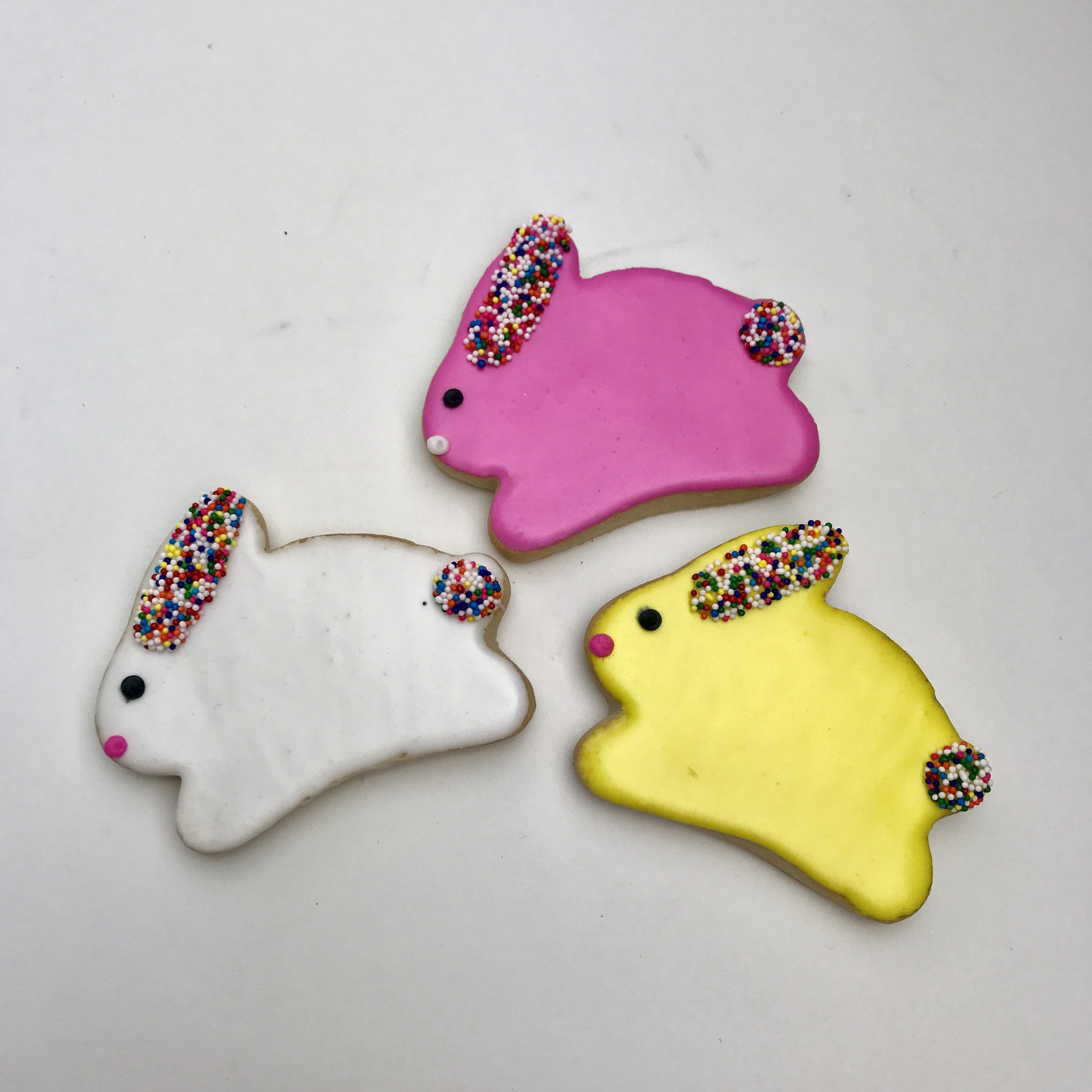 Pink, white, yellow Bunny Sugar Cookies